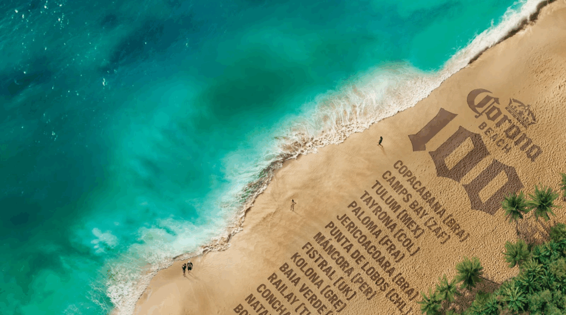 Corona celebra 100 anos com guia das 100 praias mais icônicas do mundo e leva consumidores para conhecer uma delas
