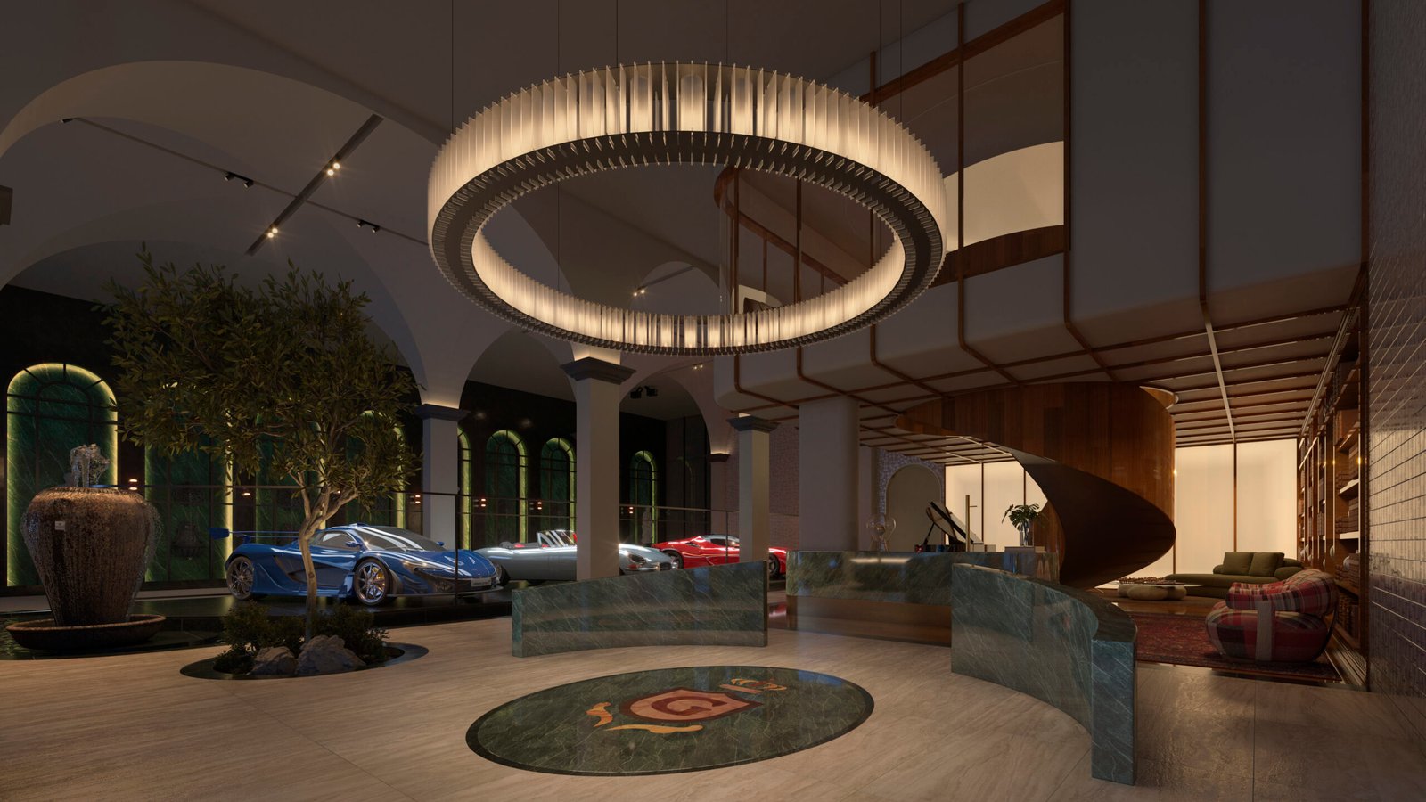 Residencial de R$ 700 milhões terá hall transformado em galeria para exposição de supercarros