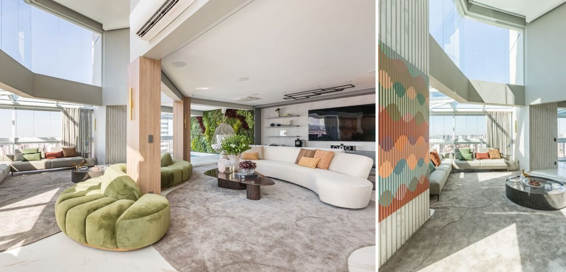 Penthouse de 400 m² transforma cobertura em refúgio de luxo suspenso sobre São Paulo