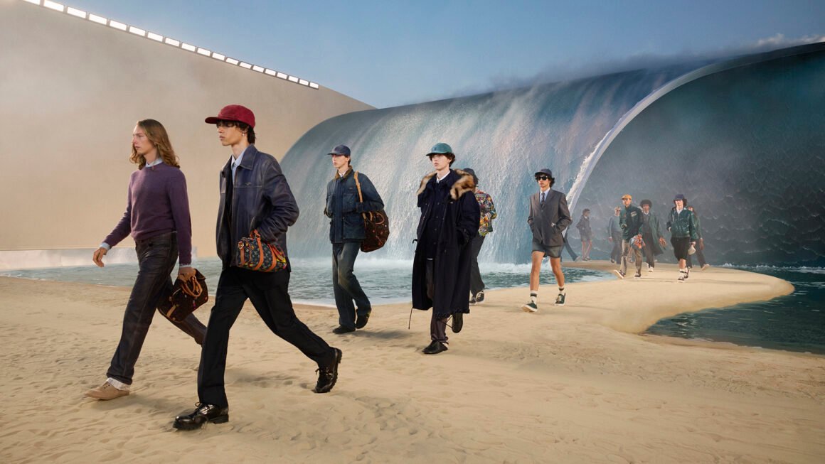 Louis Vuitton construiu uma cachoeira de 8 metros no coração de Paris, e o debate foi além da moda