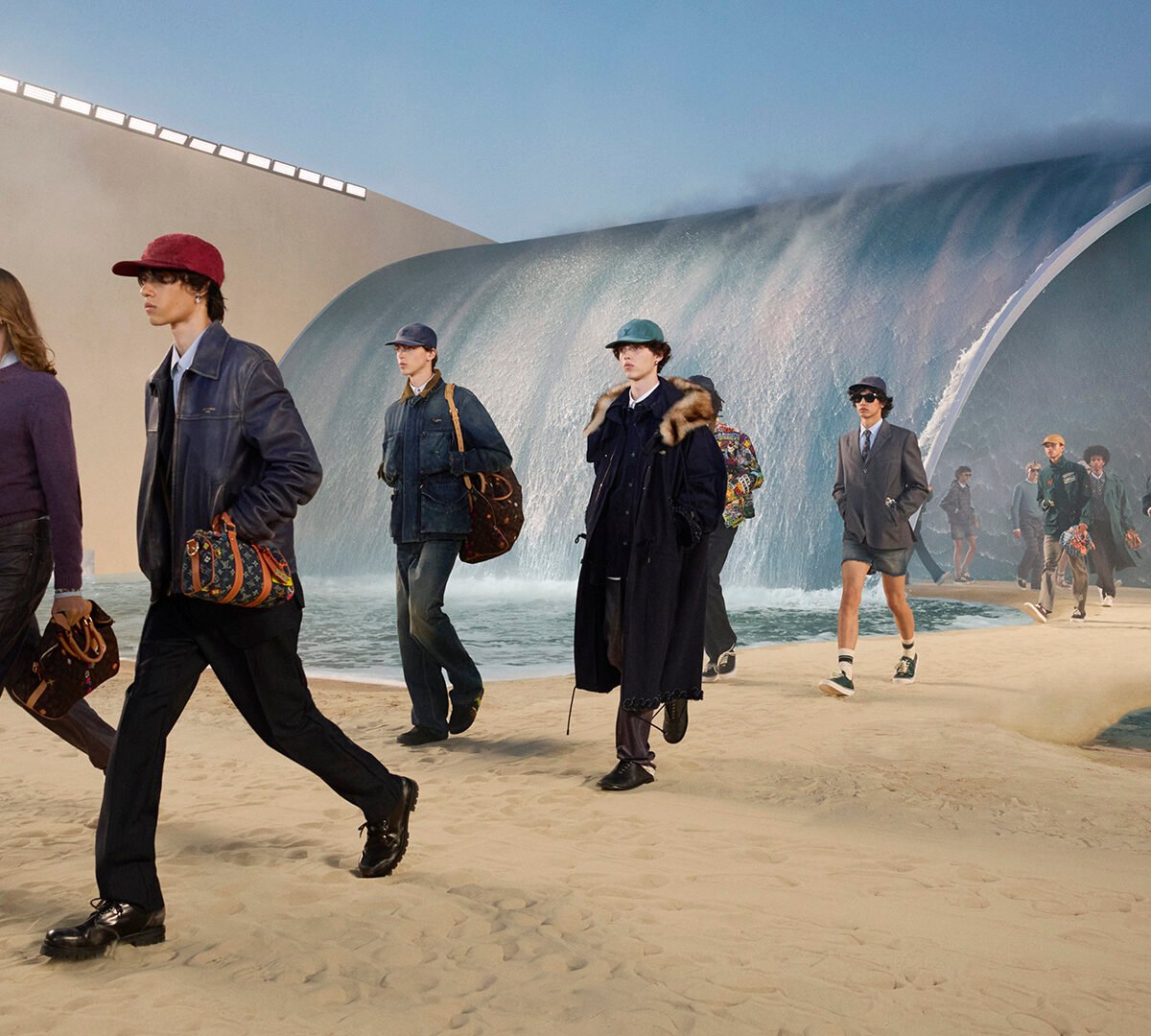Louis Vuitton construiu uma cachoeira de 8 metros no coração de Paris, e o debate foi além da moda