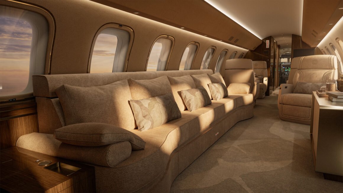 Bombardier e ELIE SAAB unem aviação executiva e alta costura em cabine exclusiva para o Global 8000