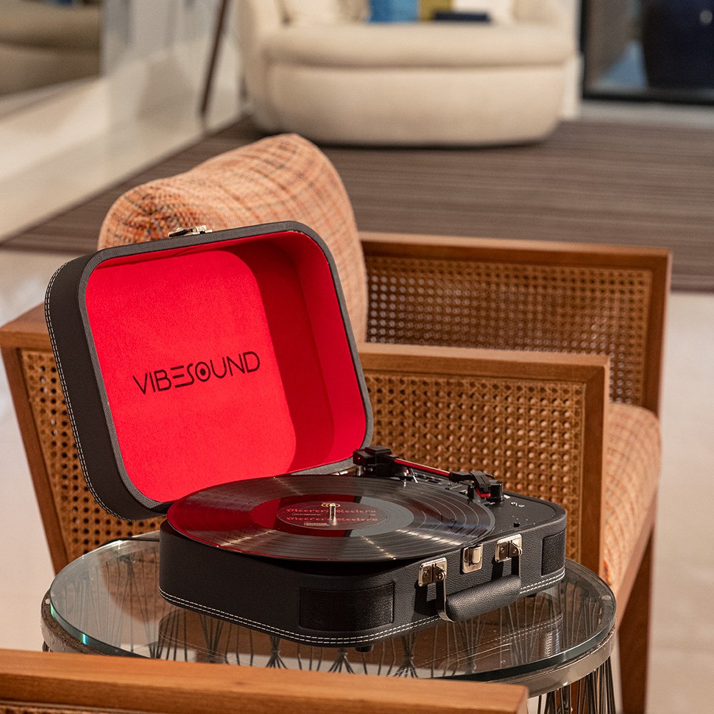 VibeSound Classic une nostalgia dos LPs e tecnologia em vitrola portátil