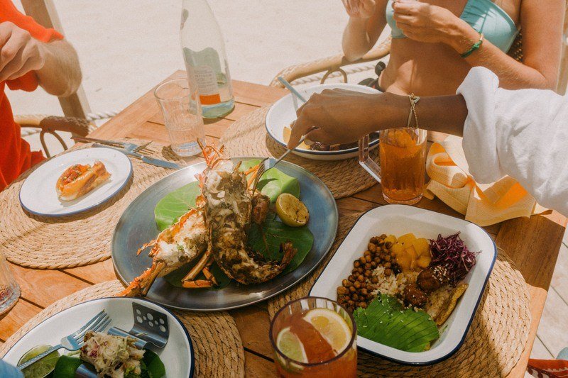 Refeição no Cap Shack do Cap Juluca, hotel Belmond em Anguilla