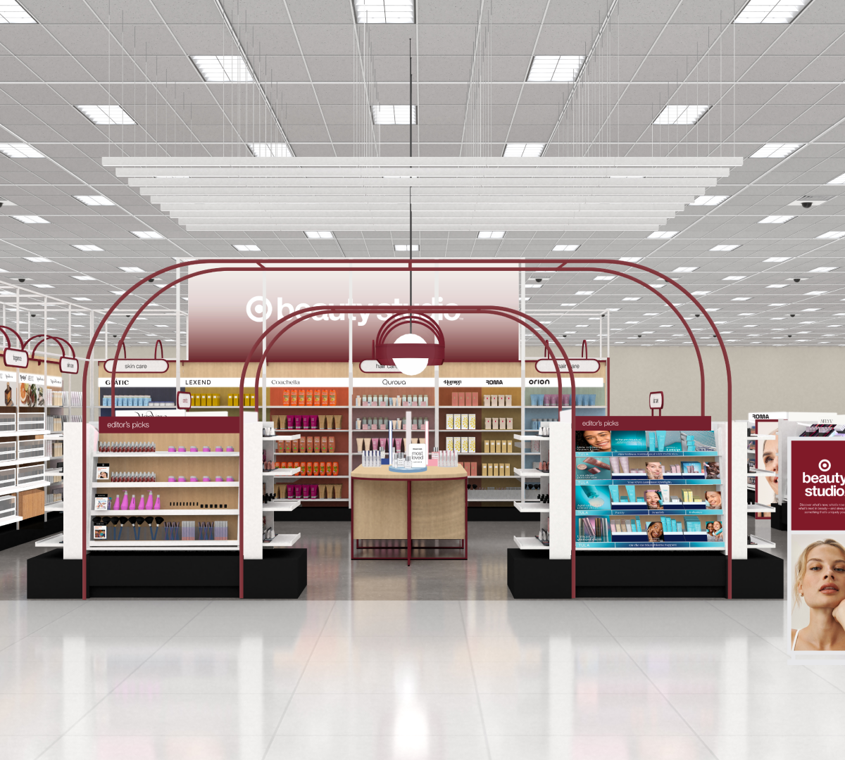 Área Target Beauty Studio dentro de loja Target