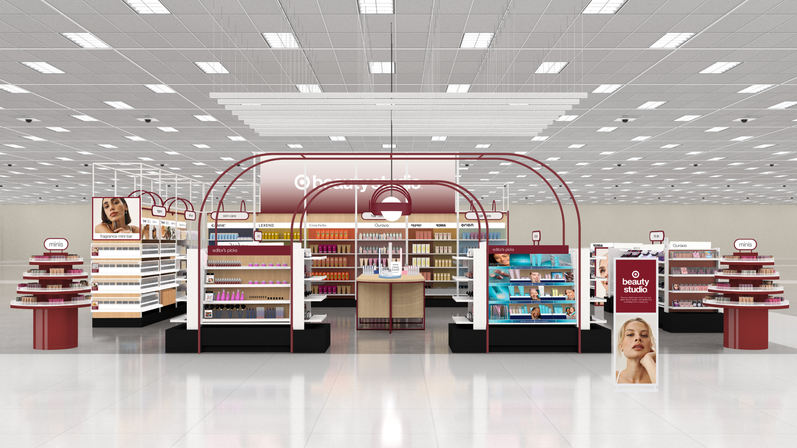 Área Target Beauty Studio dentro de loja Target