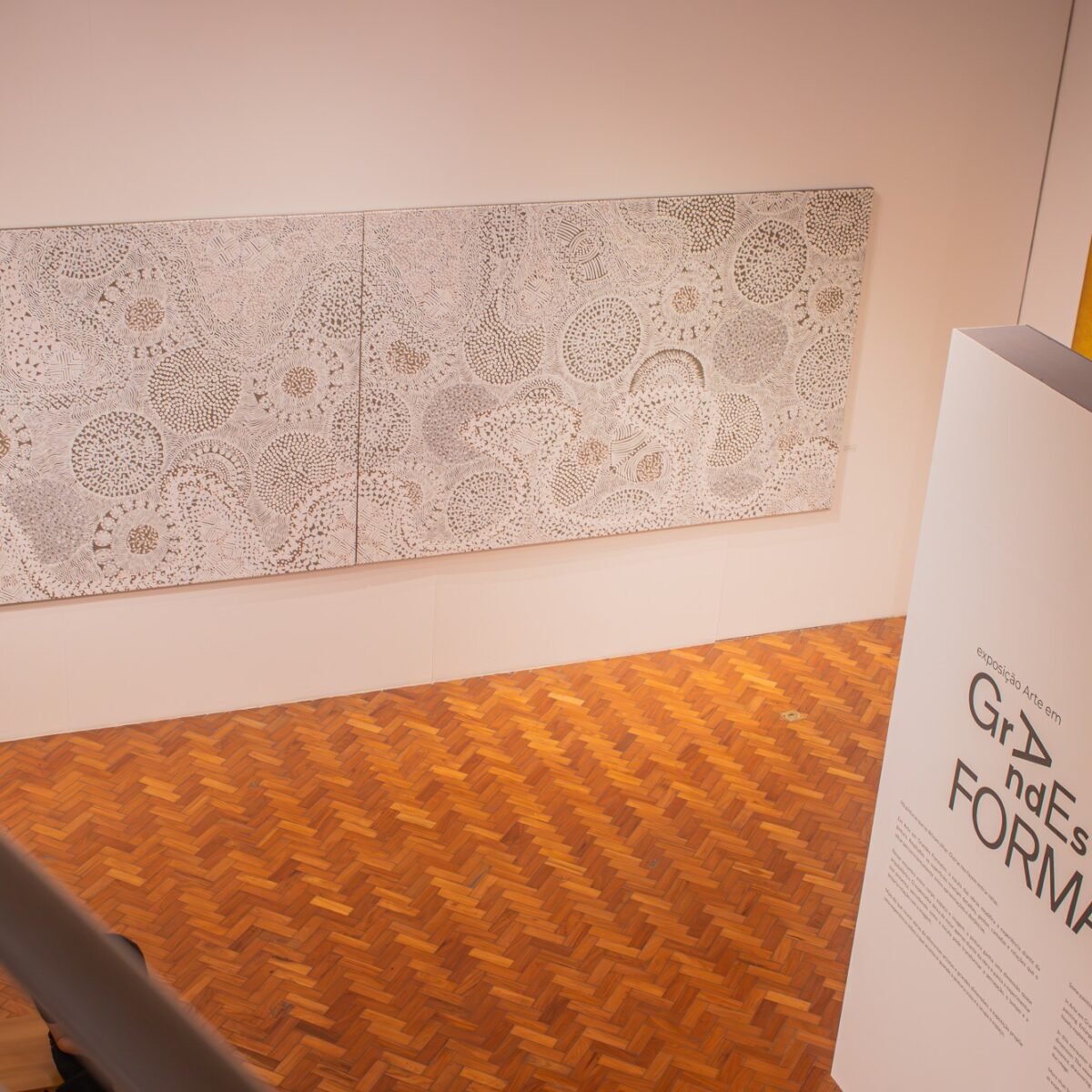 Pintura de grande formato na exposição Arte em Grandes Formatos, no Museu Inimá de Paula