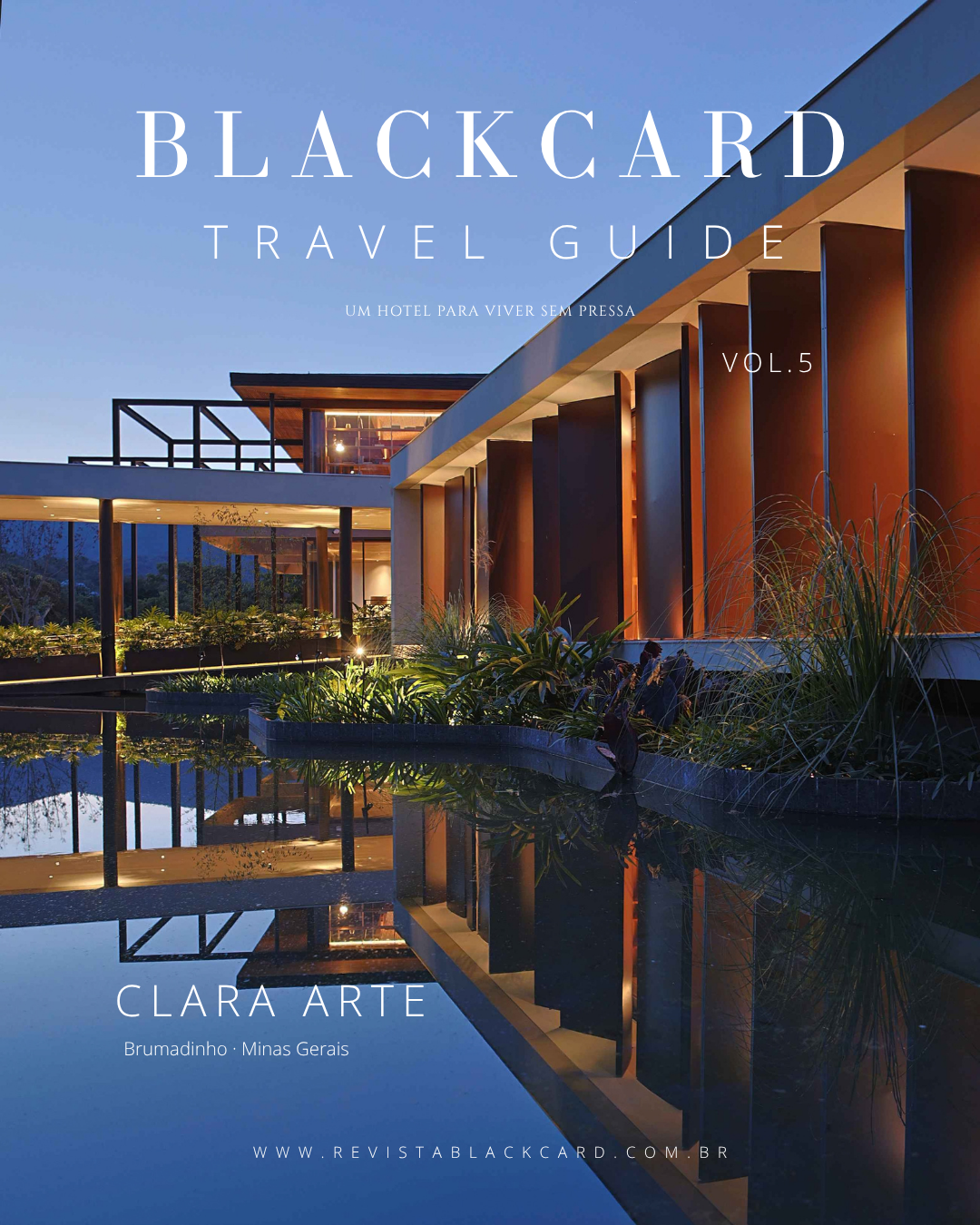 Capa do BlackCard Travel Guide Vol. 5, Clara Arte, em Brumadinho, Minas Gerais