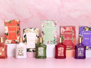 Granado Rio de Janeiro colognes Magnólia, Gardênia, Lírio, Rosa Damascena and Violeta with their floral boxes