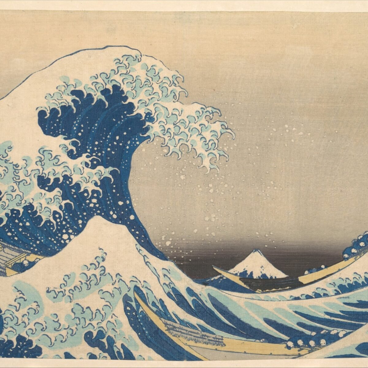 A Grande Onda de Kanagawa, xilogravura de Katsushika Hokusai, c. 1830–1832