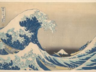 A Grande Onda de Kanagawa, xilogravura de Katsushika Hokusai, c. 1830–1832
